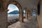 Archway in the old house in Perast town