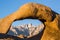 Archway view of Mount Whitney summit from Whitney Portal Road