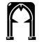 Archway villain icon, simple black style