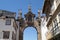 Arco da Porta Nova, late 18th century, detail of the eastern facade with the image of Our Lady of Nazareth, Braga, Portugal