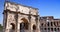 Arco de Constantino and Colosseum in Rome, Italy