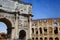 Arco de Constantino and Colosseum in Rome, Italy