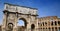 Arco de Constantino and Colosseum in Rome, Italy