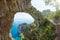 Arco Naturale is natural arch on coast of Capri island, Italy