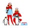 Arctic animal rescue flat color vector illustration