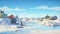 Arctic Animals: A Frozen Venice Beach In Anime Style