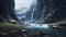 Arctic Beachside Waterfall: A Whistlerian Adventurecore Landscape