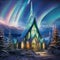 Arctic Cathedral: Majestic Northern Lights Illuminate the Horizon