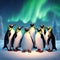 Arctic Christmas Penguins: Singing Under the Northern Lights, Christmas Holiday Background