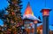 Arctic Circle lamps Santa Office of Santa Village evening new