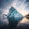 Arctic Elegance Unveiled Gazing upon the Breathtaking Splendor of Icebergs Drifting in the Boundless Ocean.AI generated