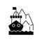 Arctic exploration black linear icon