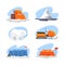 Arctic Exploration and Science Research Station or Polar Expedition Vector Set