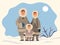 Arctic Family Standing on Snowy Landscape Vector