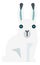Arctic hare icon. White rabbit sitting. Polar animal