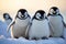 Arctic harmony penguins stand together, black and white feathers gleaming