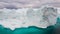 Arctic icebergs in Greenland, drone view