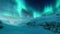 Arctic landscape with Aurora Borealis in night sky 4K
