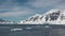 Arctic landscape with mountains, icebergs and glaciers. Climate Change and Global Warming - Icebergs from melting