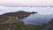 Arctic landscape nature with icebergs and ice in Greenland icefjord. Aerial drone image of ice and iceberg. Ilulissat