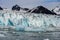 Arctic landscape in Svalbard with glacier in summer time