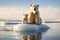 Arctic Love: Mother Bear and Cub on Ice