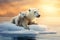 Arctic Love: Mother Bear and Cub on Ice