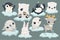 Arctic polar baby animals set