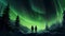 Arctic Romance: Silhouette of a Couple Gazing at the Enchanting Northern Lights