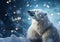 Arctic Serenity: A Majestic Polar Bear Amidst a Winter Wonderlan