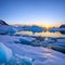 Arctic Sunset with Ice Floes created with Generative AI