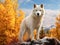 An Arctic Wolf in its natural setting  Made With Generative AI illustration