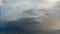 Arcus storm over lake. Landscape of Lake Geneva, mountains and sky at sunset. Dramatic sky. Arcus cloud. Storm cloud.