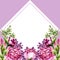 Ð¡ard with watercolor pink peonies, green sprigs and purple berries. Template with hand painted flowers and leaves