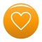 Ardent heart icon vector orange