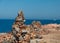 Ardinia Coastline: Typical Red Rocks and Cliffs near Sea in Arbatax; Italy at summer