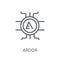 Ardor linear icon. Modern outline Ardor logo concept on white ba