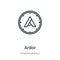 Ardor outline vector icon. Thin line black ardor icon, flat vector simple element illustration from editable cryptocurrency