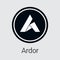 ARDR - Ardor. The Icon of Crypto Coins or Market Emblem.