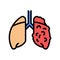 ards respiratory disease color icon vector illustration
