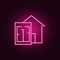 Area square and house neon icon. Elements of Real Estate set. Simple icon for websites, web design, mobile app, info graphics