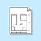 Area square house sticker icon. Simple thin line, outline vector of real estate icons for ui and ux, website or mobile application