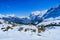 Area view from Kleine Scheidegg station, along the railway from Interlaken to Jungfraujoch 3,466 m. In daylight at Switzerland