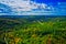 Areal Dramatic sky over new Hampshire fall foliage