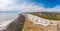 Areal drone panoramic photo of the Saltdean Beach, Brighton