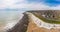 Areal drone panoramic photo of the Saltdean Beach, Brighton