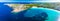 Areal drone view of the Arenal d\\\'en Castell beach on Menorca island, Spain
