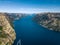 Areal landscape of Lyse fjord in Norway