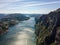 Areal landscape of Lyse fjord in Norway