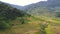 Areal view of beautiful natural landscape hills, mountains and rice terraces.